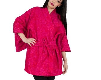 Kimono en jacquard de soie