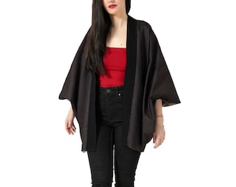 Silk mix jaquard kimono