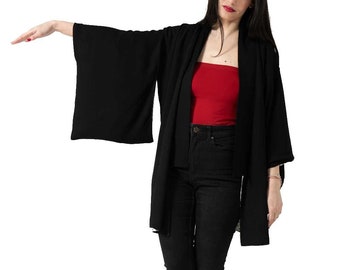 Voile kimono with silk lining