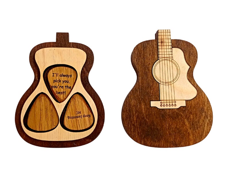 Personalisiertes Geschenk für ihn Plektrum Halter Box Gitarre Geschenke Weihnachtsgeschenkidee für ihn, Plektrum Fall Geschenk Mann Freund Musiker Bild 8
