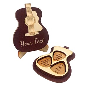 Personalized Gift for Him Guitar Pick Holder Box Guitar Gifts Christmas Gift Idea for Him, Plectrum Case Gift Man Boyfriend Musician image 2