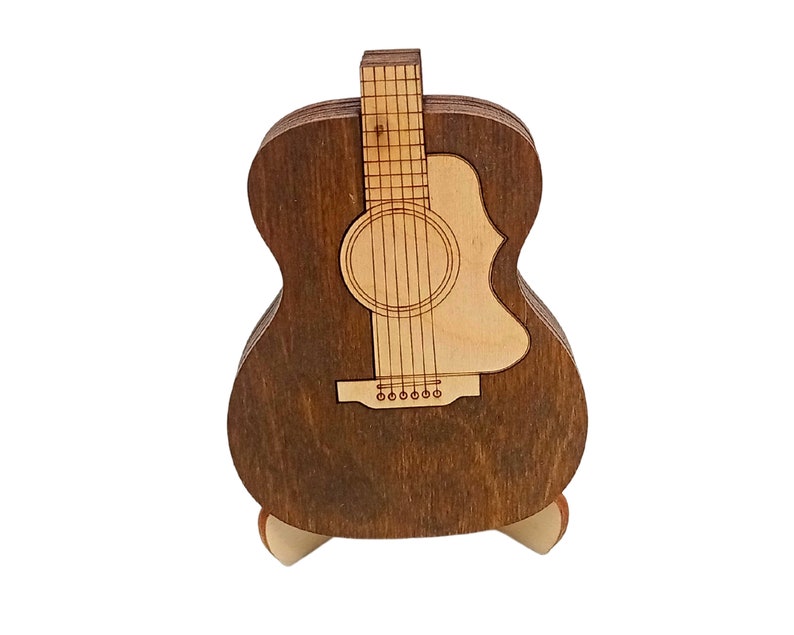 Personalisiertes Geschenk für ihn Plektrum Halter Box Gitarre Geschenke Weihnachtsgeschenkidee für ihn, Plektrum Fall Geschenk Mann Freund Musiker Brown