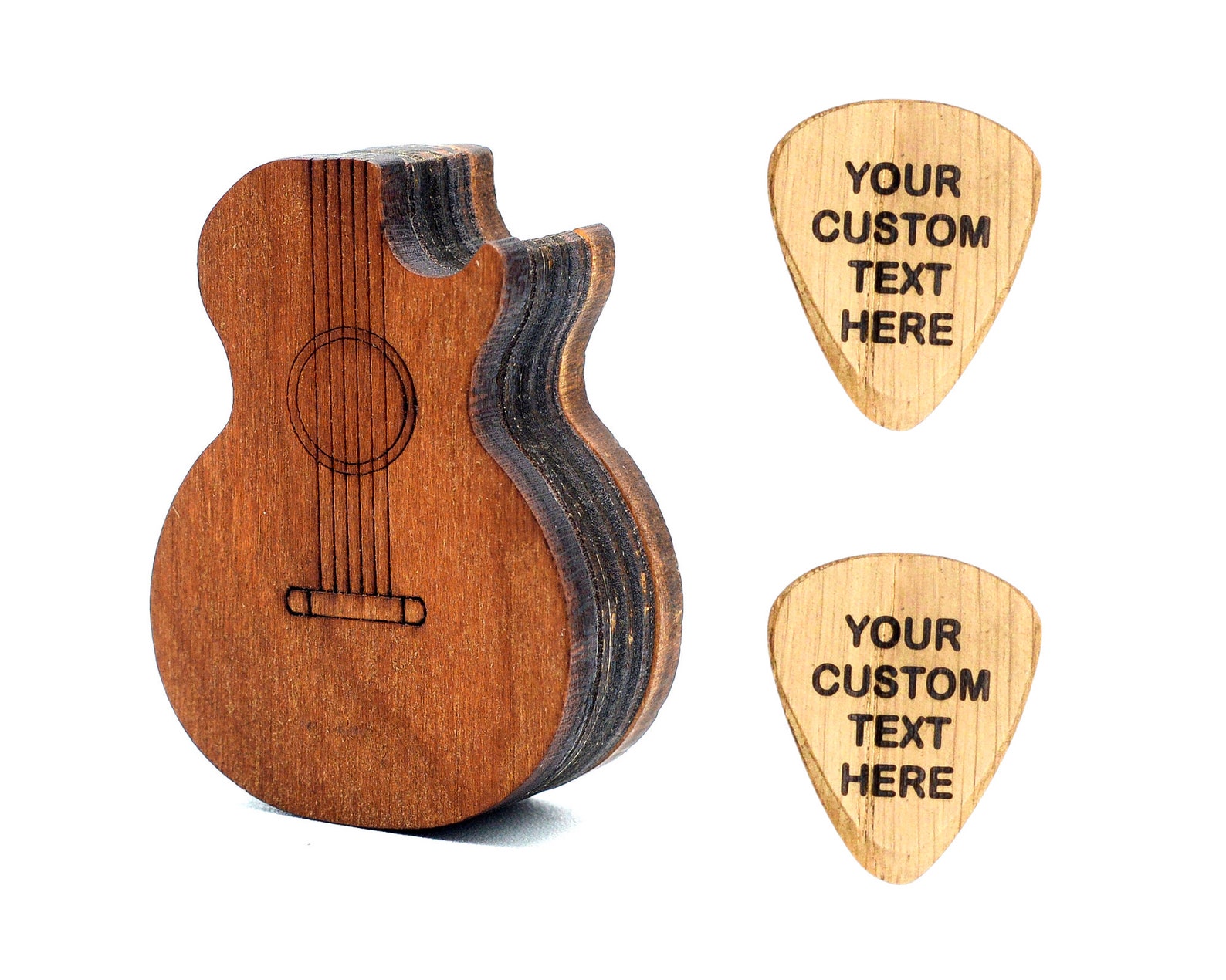 Personalized Guitar Pick Box Custom Wood Pick Holder Etsy