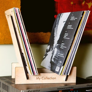 Personalized Vinyl Record Flip Rack Display, Custom Engraved LP Collection Storage Stand Holder Now Playing Shelf Gift For Him Her Boyfriend