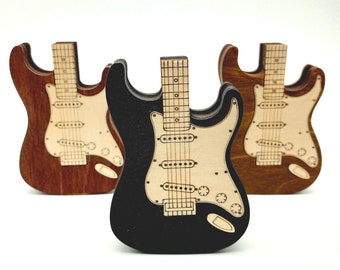 Boîte de sélection de guitare personnalisée cadeau de Noël pour lui support de sélection de bois personnalisé étui de sélection de guitare personnalisé cadeaux de musiciens pour hommes petit ami