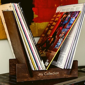 Custom Vinyl Record Storage Flip Rack Display, Personalised LP Collection Now Playing Shelf Christmas Gift For Husband Him Men Boyfriend Dad