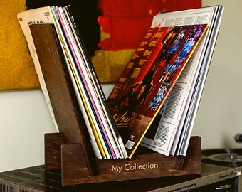 Personalized Vinyl Record Storage Rack, Flip LP Display Stand, Custom Now Playing Shelf, Gift for Him, Music Lover, Christmas Gift