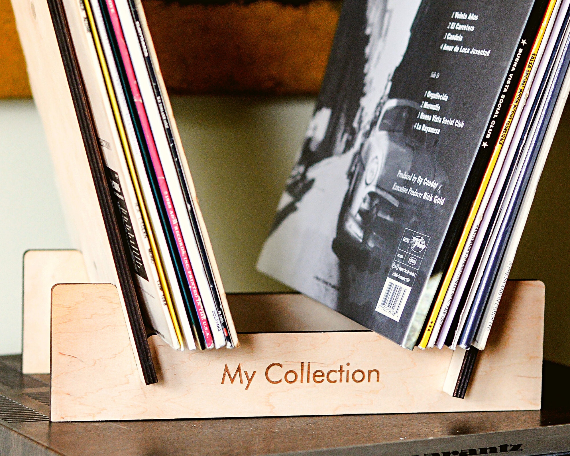 Personalized Vinyl Record Flip Rack Display Custom Engraved Etsy