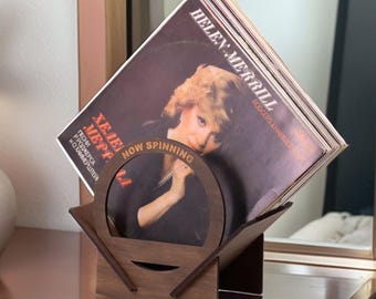 Vinyl Record Storage Flip Rack, Personalized LP Display Stand, Now Playing Shelf, Christmas Gift for Him