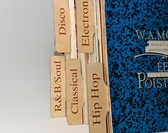 Personalized Vinyl Record Dividers, Custom LP Genre Separators for Record Storage, Wooden Organizer for Vinyl Collectors