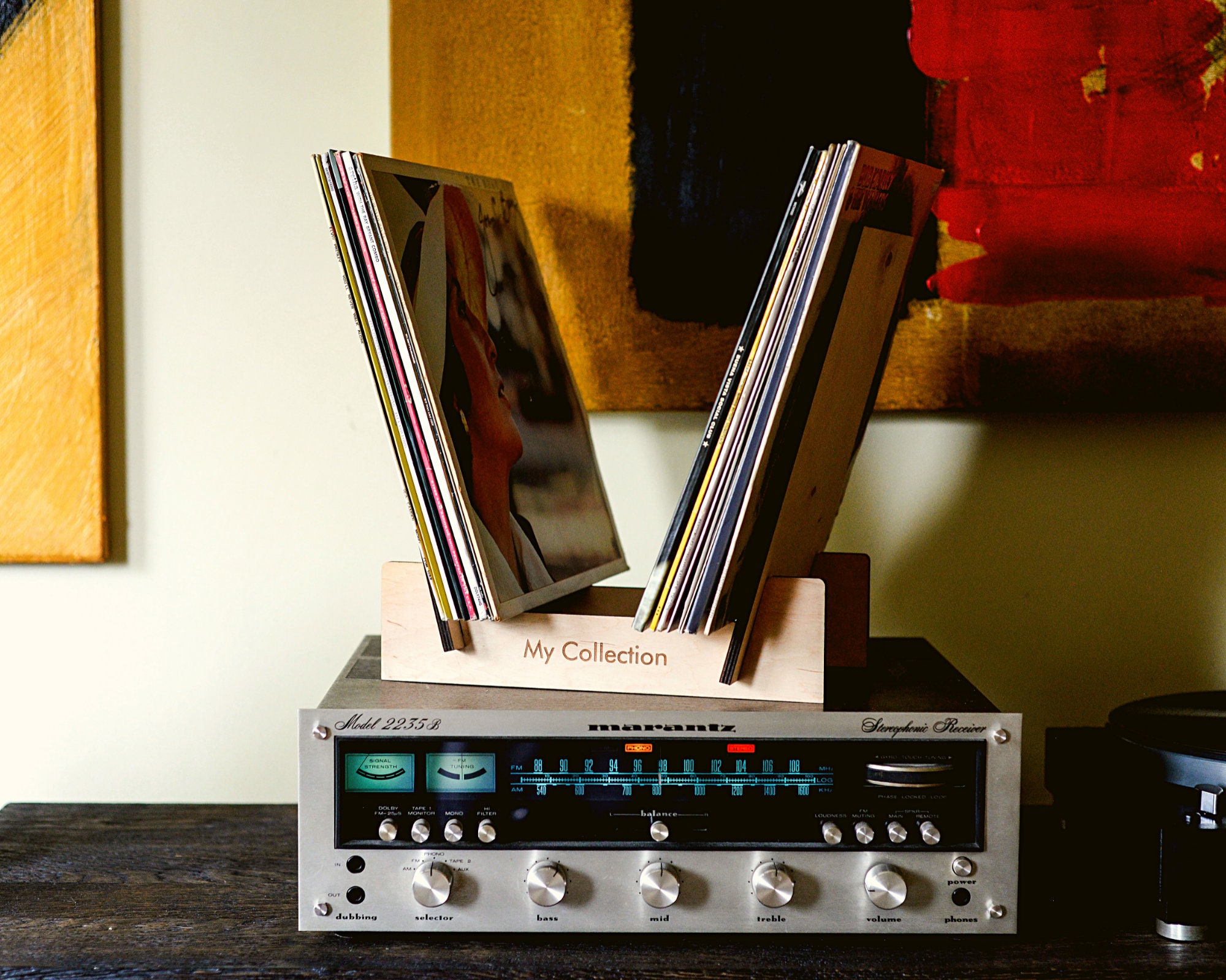 Personalized Vinyl Record Flip Rack Display Custom Engraved Etsy