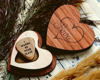 Personalized Gift for For Him Valentines Day Guitar Pick Holder Custom Plectrum Case Anniversary Birthday Guitar Player Boyfriend Husband