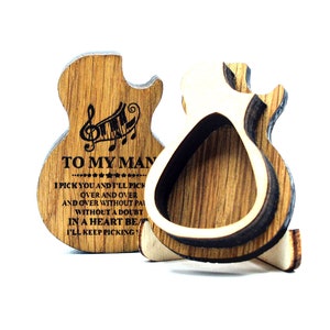 Personalized Guitar Pick with Pick Box, Gift For Guitar Player Custom wooden Plectrum Birthday Gift, Personalised Wooden Guitar Pick Only Box