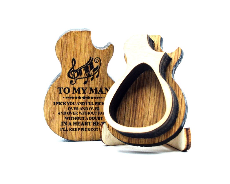 Personalized Guitar Pick with Pick Box, Gift For Guitar Player Custom wooden Plectrum Birthday Gift, Personalised Wooden Guitar Pick Only Box