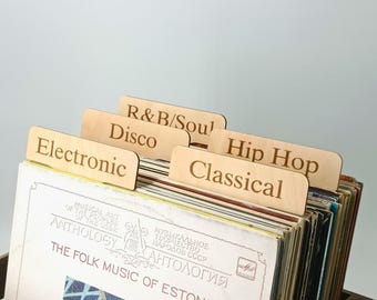 Personalised Gift for Vinyl Lover Record Genre Separators Divider Organizer LP Storage Alphabet
