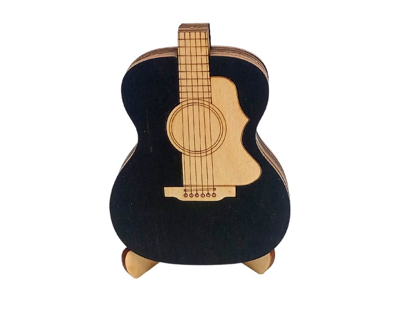 Cadeau personnalisé pour lui, boîte de support de médiator pour guitare, cadeaux guitare, idée cadeau de Noël pour lui, étui pour médiator, cadeau homme petit ami musicien Black