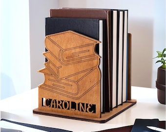 Personalized Book Stand, Wooden Book Holder for Reading, Handmade Bookend, Graduation Gift