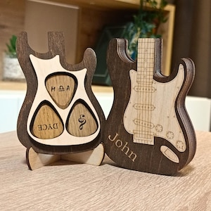 Cadeaus voor muzikanten Kerstcadeau Plectrumhouder Gepersonaliseerd verjaardagscadeau voor hem Plectrumdoos Vaderdag Muziekcadeau Aangepaste koffer