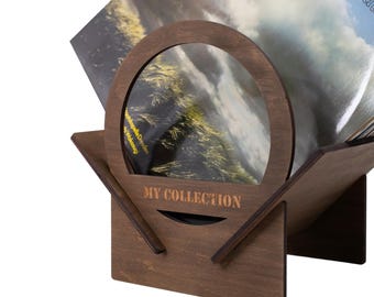 Record Storage Flip Rack, Vinyl Display Personalised LP Collection Custom Now Playing Shelf Christmas Gift For Husband Him Men Boyfriend Dad
