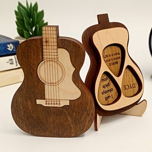 Personalized Gift for Him Guitar Pick Holder Box Guitar Gifts Christmas Gift Idea for Him, Plectrum Case Gift Man Boyfriend Musician image 7