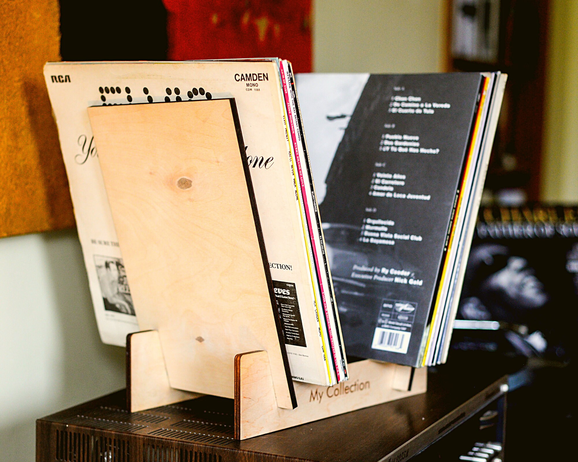 Personalized Vinyl Record Flip Rack Display Custom Engraved Etsy