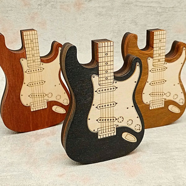 Personalisierte Benutzerdefinierte Plektrum Box Individuell gravierte Holz Plektrum Fall E-Gitarre Zubehör Personalisiertes Geschenk für Ihn Männer Freund