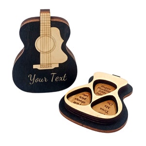 Cadeau personnalisé pour lui, boîte de support de médiator pour guitare, cadeaux guitare, idée cadeau de Noël pour lui, étui pour médiator, cadeau homme petit ami musicien image 3