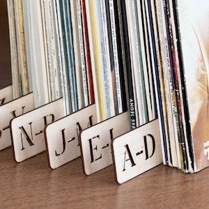 Separadores de discos de vinilo, divisor de colección de LP, organizador alfabético, accesorios de almacenamiento de vinilo, regalo del Día del Padre para amantes del vinilo, él o su novio.