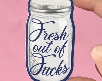 Fresh out of fucks sticker, mental health sticker, waterproof sticker, water bottle sticker, therapist sticker, adhd sticker, anxiety