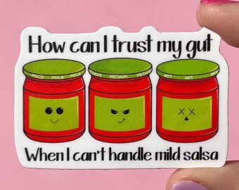 Wie kann ich meinem Bauch Aufkleber, Angst Aufkleber, milder Salsa Aufkleber, Aufkleber für psychische Gesundheit, Therapie Aufkleber, Adhd Aufkleber, wasserdichter Aufkleber trauen