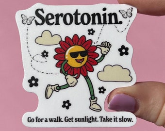 Serotonin sticker, mental health sticker, mental health awareness, therapist sticker, social worker sticker, chemical imbalance decal