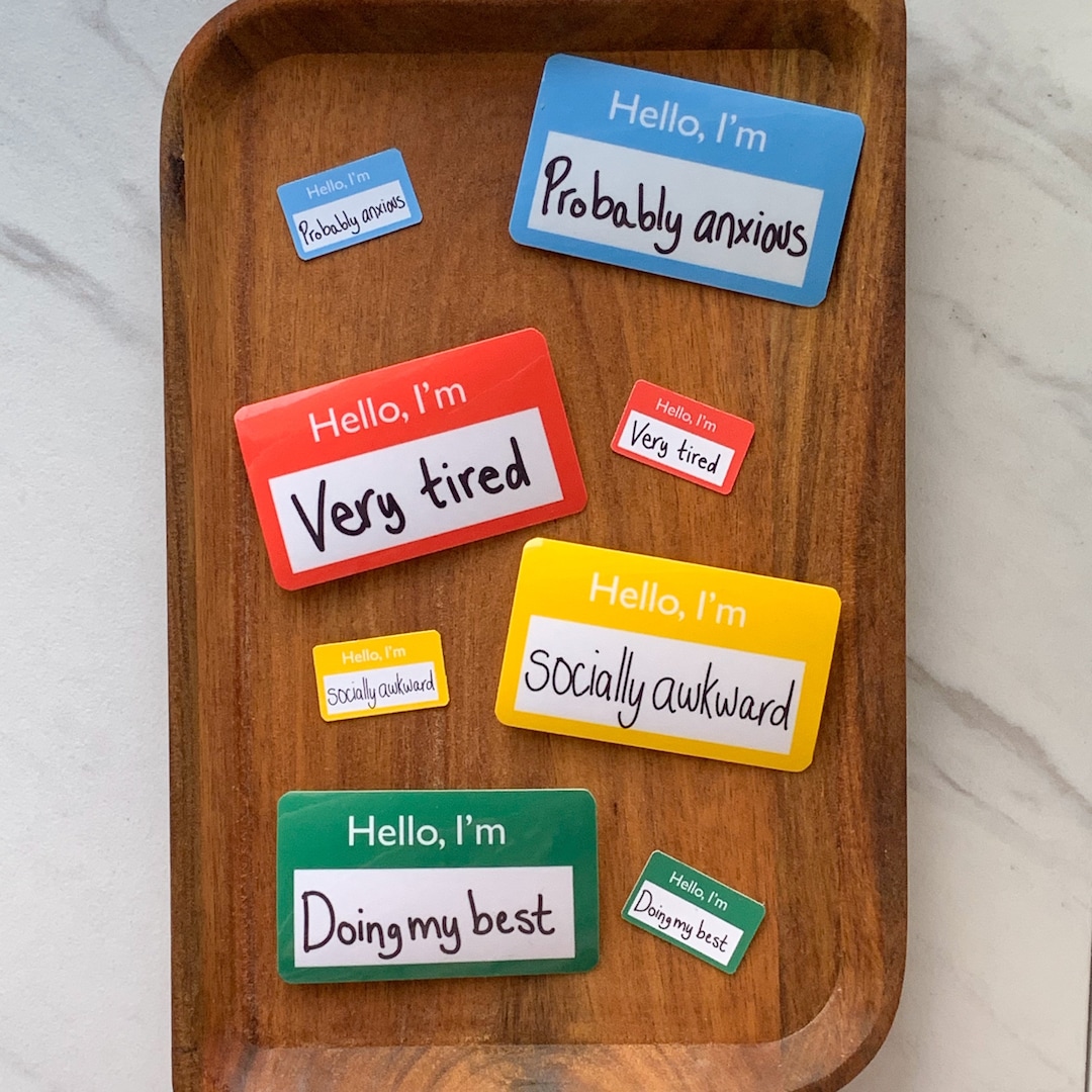 Hello, I'm Sticker Pack, Name Tag Sticker, Mental Health Sticker, Gift ...