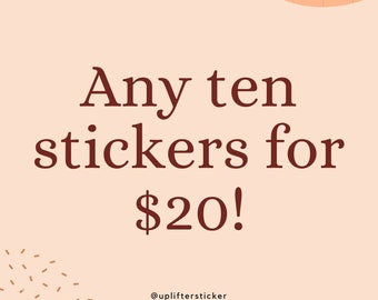 Ten sticker bundle, sticker pack, mental health stickers, social worker stickers, therapy stickers, recovery stickers, mental health gift