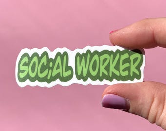 Soca;l Worker sticker, therapy sticker, social worker sticker, mental health sticker, gift for social worker, semicolon