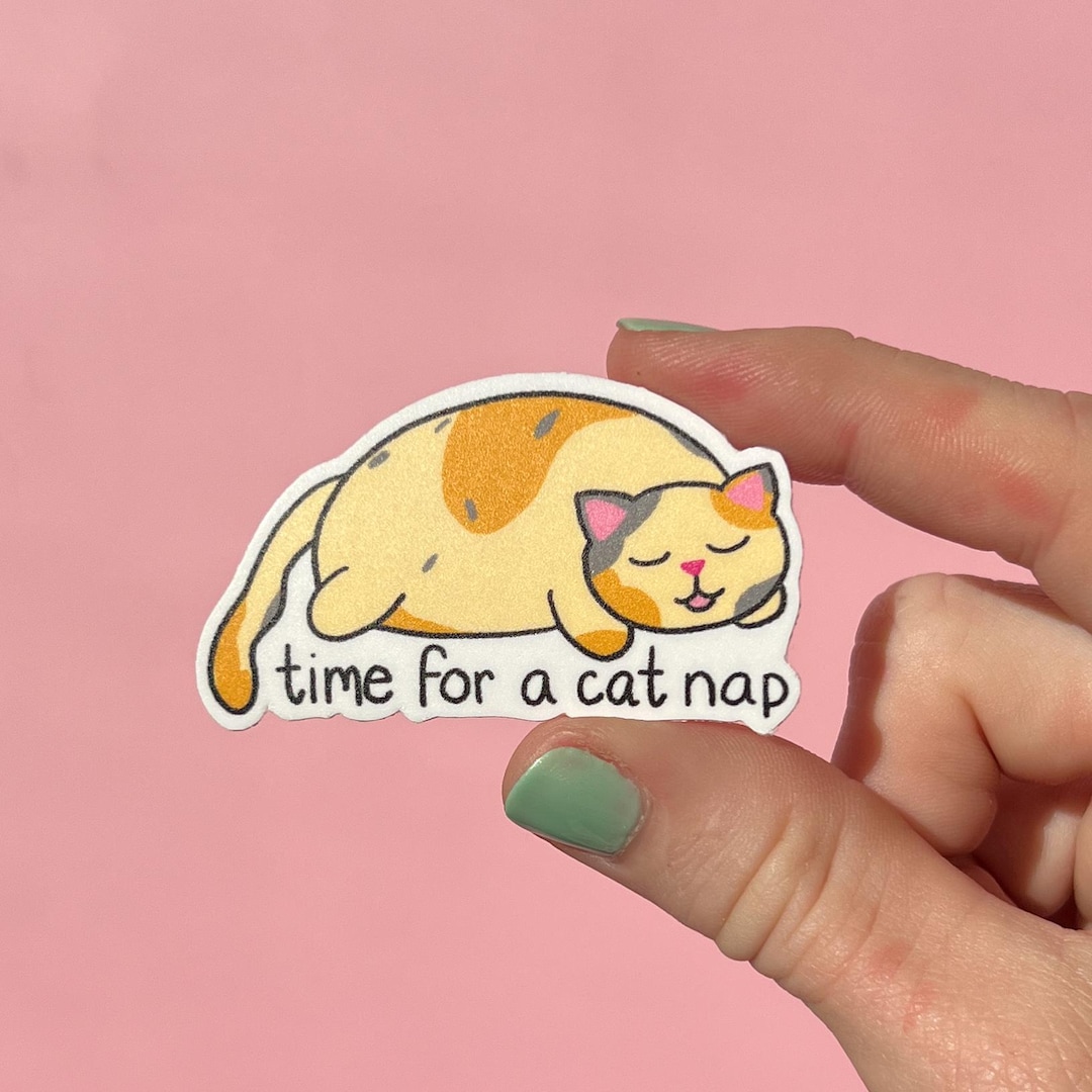 Time for a Cat Nap Sticker, Waterproof Sticker, Anxiety Sticker ...