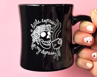 A little espressy for my depressy coffee cup,  coffee mug