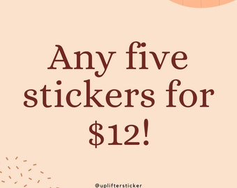 Five sticker bundle, sticker pack, mental health stickers, social worker stickers, therapy stickers, recovery stickers, mental health gift