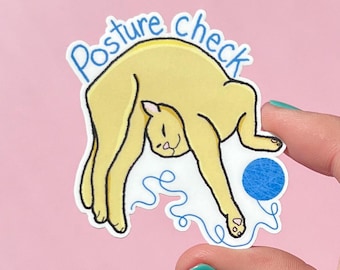 Posture check sticker, hyper mobility decal, ehlers-danlos syndrome sticker
