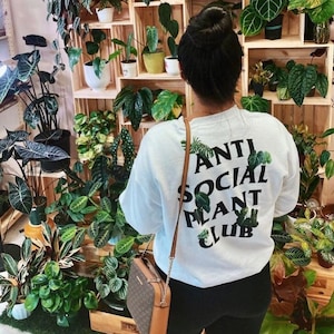 Anti Social Plant Club Sweatshirt, Introvert Shirt, Plant Shirt, Gardener Shirt, Gift for Plant Lover