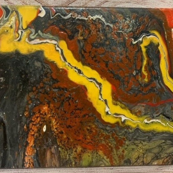 Original Acrylic Poured Painting | Fluid Art | Wall Decor | LAVA FLOW 11 X 14 Canvas