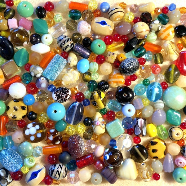 160g Random Mix Multicoloured Glass Beads