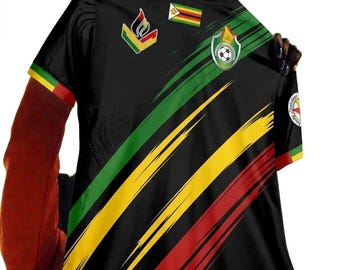 Zimbabwe Soccer (Football) Fan Jersey- Ubuntu Threads (Black)