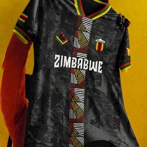 Zimbabwe Soccer (Football) Fan Jersey- Zambezi Flow image 1
