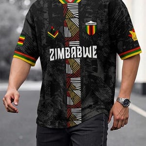 Zimbabwe Soccer (Football) Fan Jersey- Zambezi Flow image 4