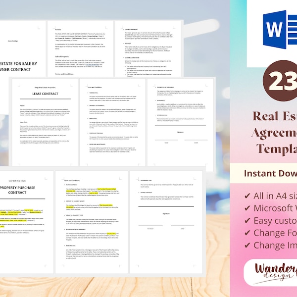 Real Estate Commercial Contract Etsy