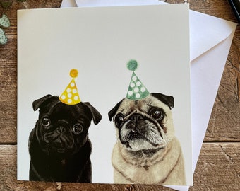 Pug Birthday Card