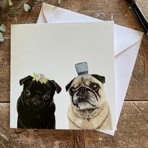 Mops Hochzeitskarte | Mops Jubiläum Karte | Mops Verlobungs Karte