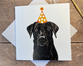 Black Labrador Birthday Card