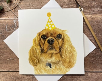 Cavalier King Charles Spaniel Birthday Card