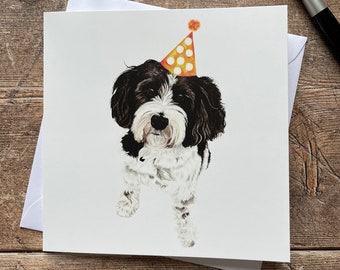 Tibetan Terrier Birthday Card